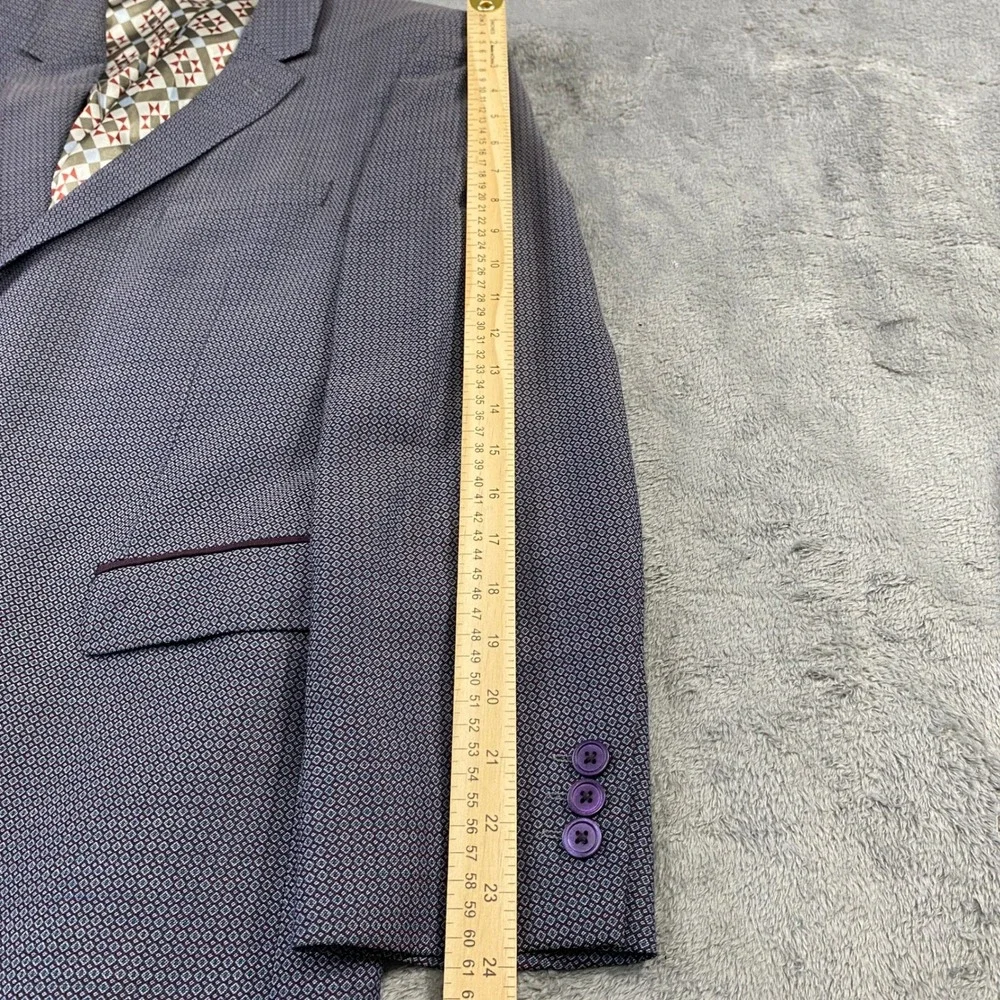 Ted Baker Sport Coat Men 44R Purple Micro Diamond Wool Blazer Modern Fit DEZIREJ